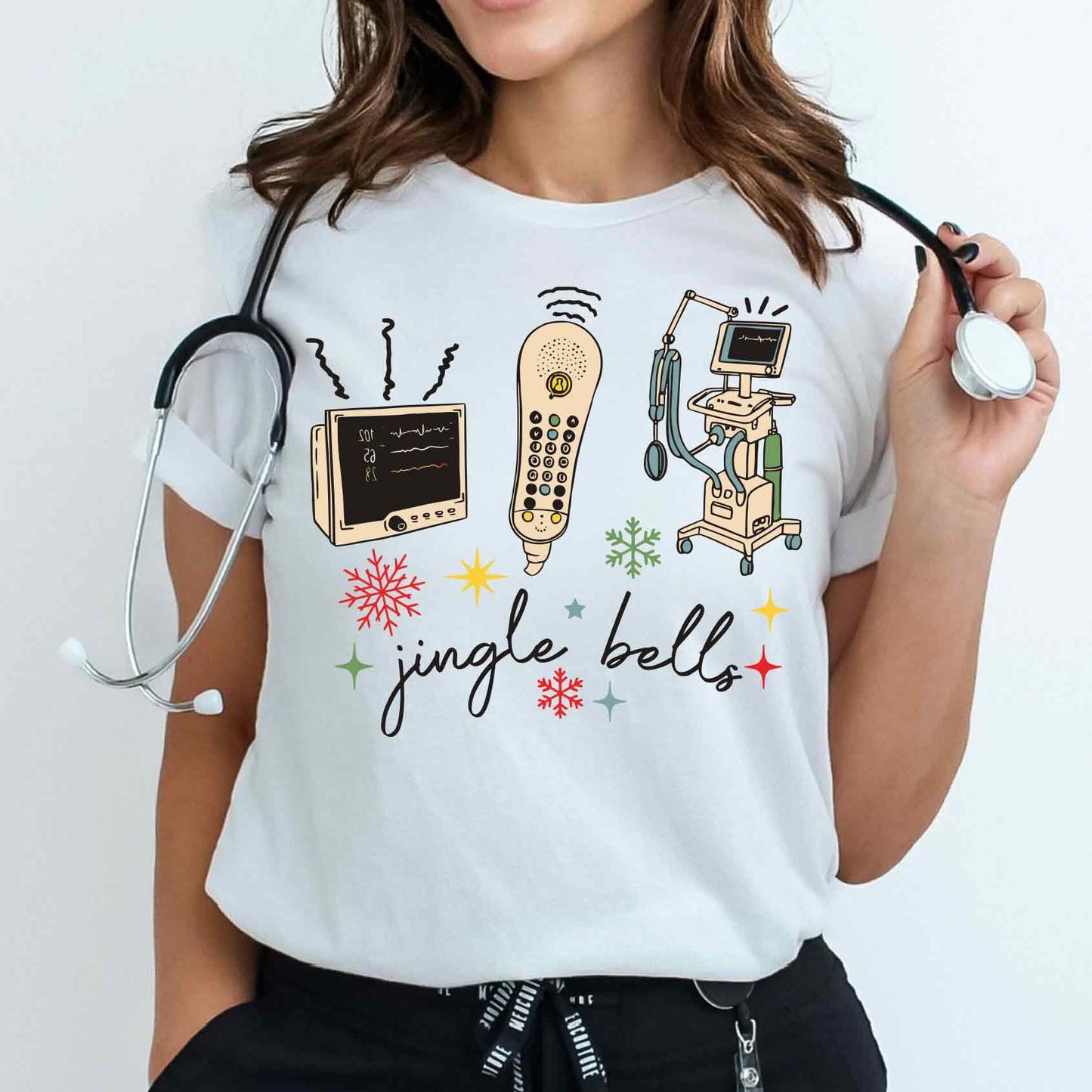 Jingle Bells Christmas Nurse T-Shirt