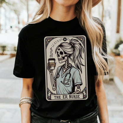 ER Nurse Halloween Tarot Card Nurse T-Shirt