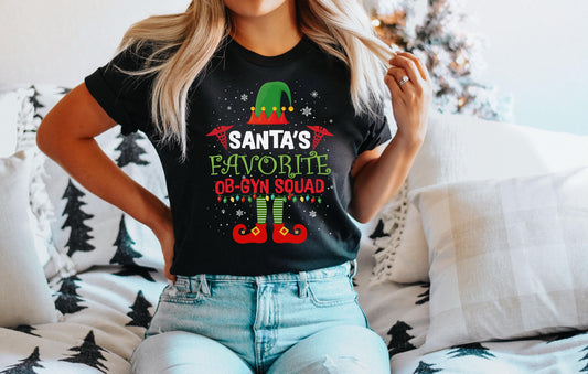 Santa Favorite OBGYN Squad Nurse T-Shirt