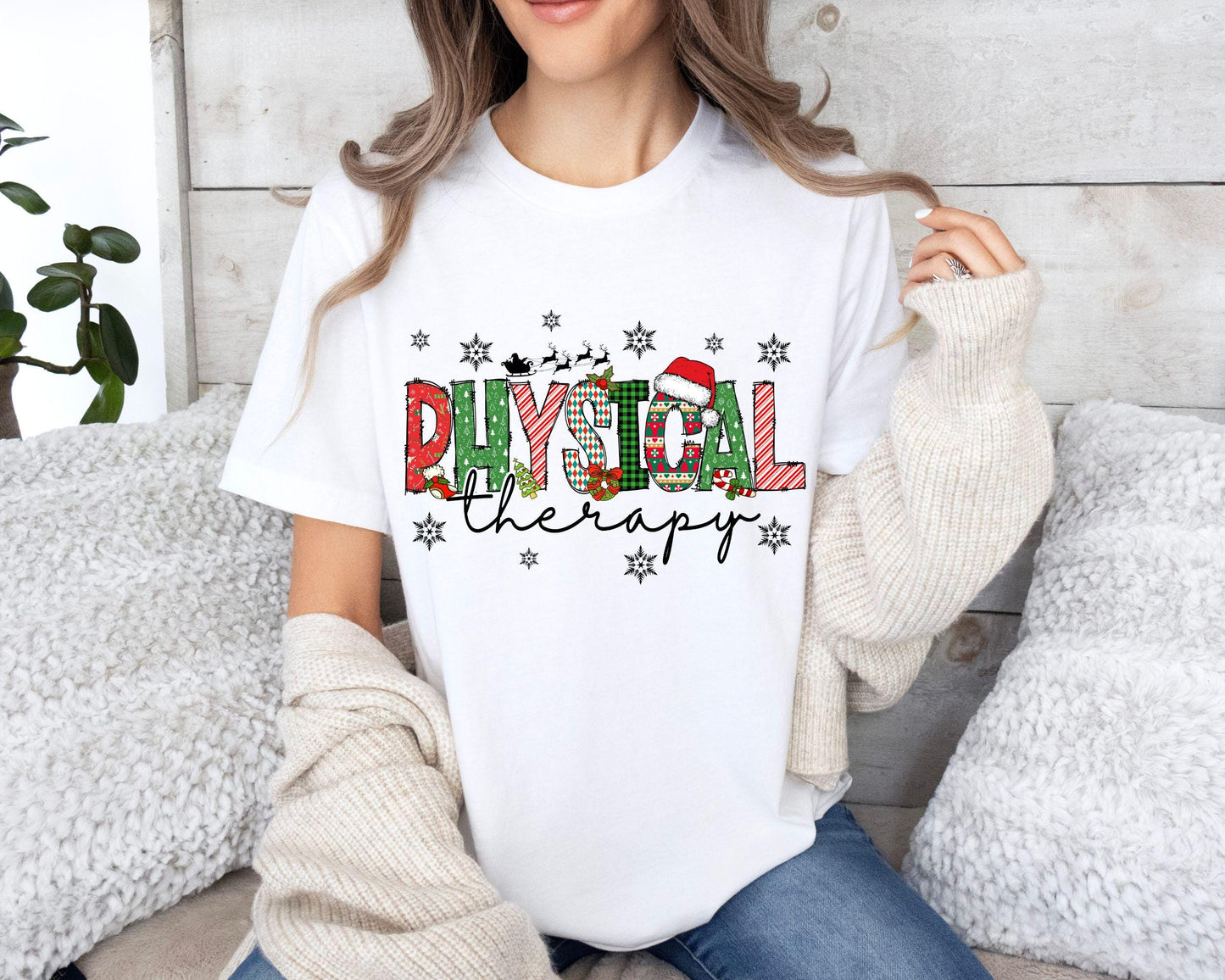 Christmas Physical Therapist Nurse T-Shirt