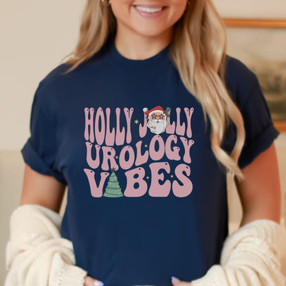 Holly Jolly Urology Vibes Nurse T-Shirt