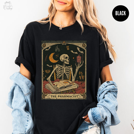 Skeleton Tarot Card Pharmacist Nurse T-Shirt