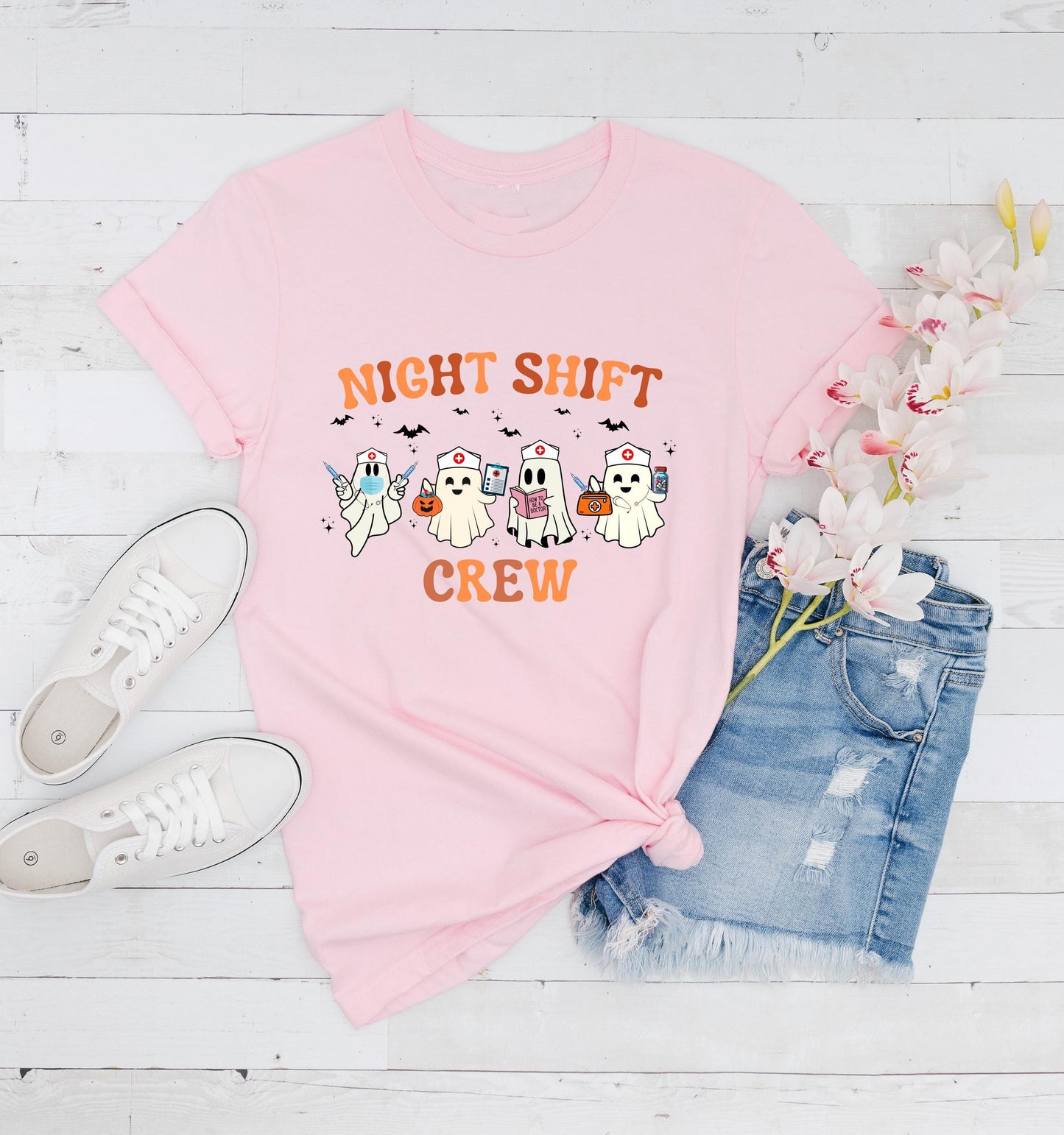 Night Shift Crew Boo Nurse T-Shirt