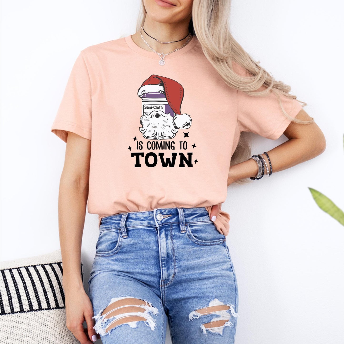 Is Coming To Town Christmas Nurse T-Shirt