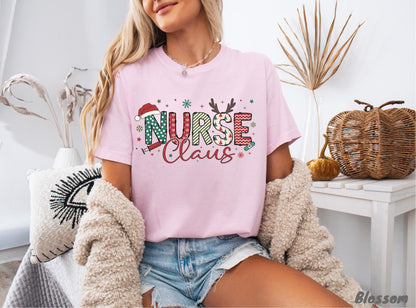 Nurse Claus Christmas Nurse T-Shirt