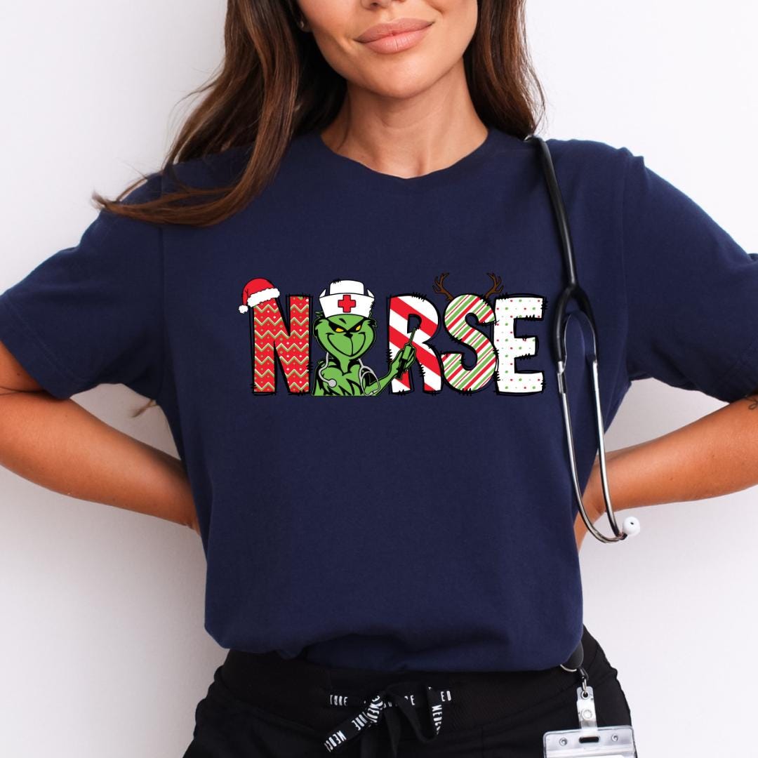 Merry Grinchmas Christmas Nurse T-Shirt