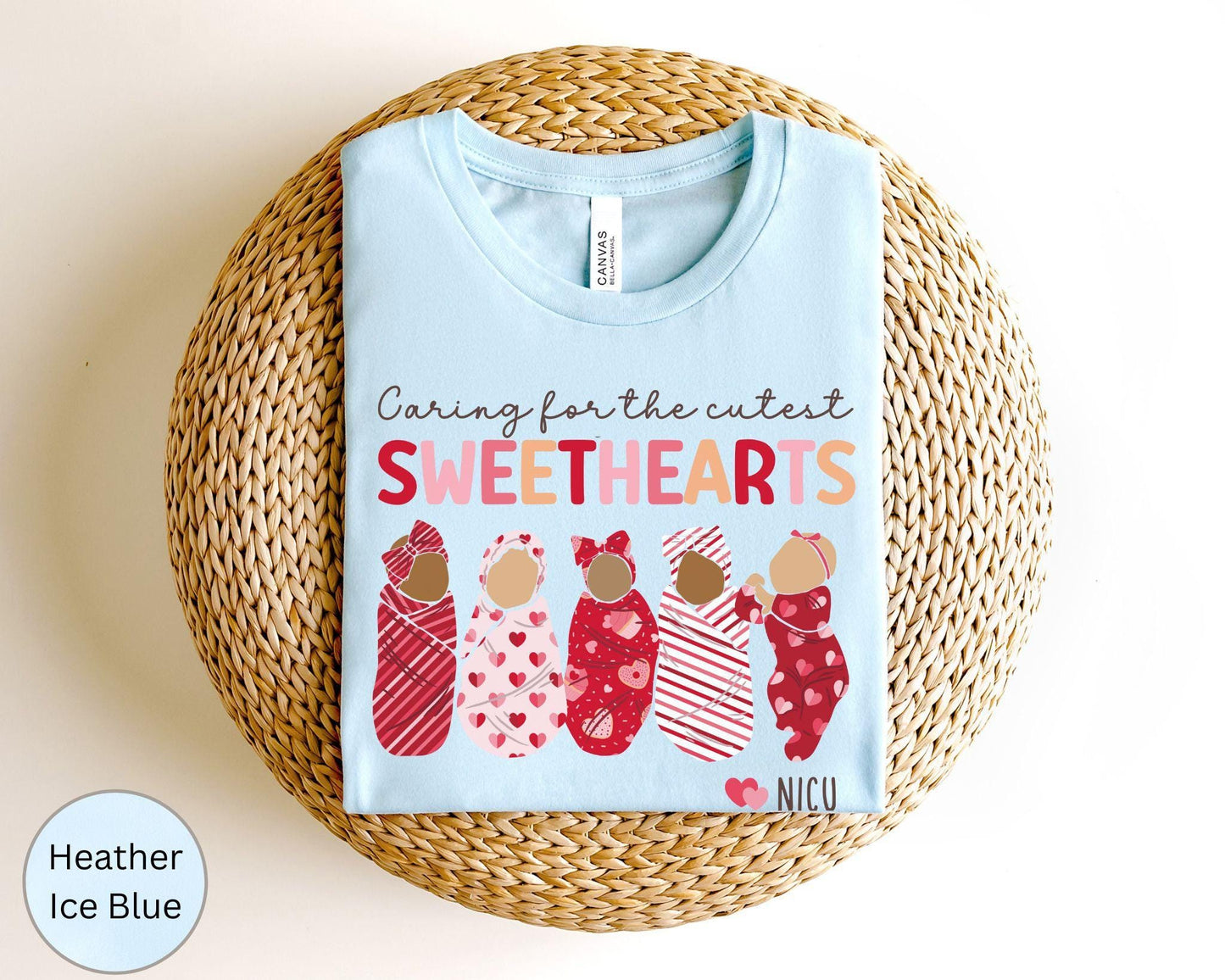 Caring For Sweethearts Valentines Day NICU Nurse T-Shirt